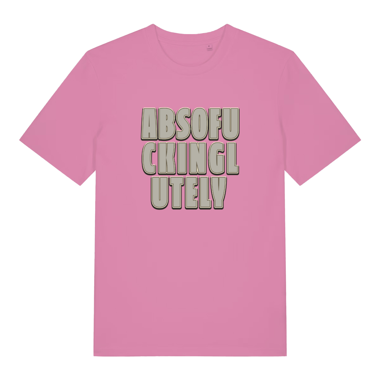 pink women's slogan t-shirt with the text 'absofuckinglutely'