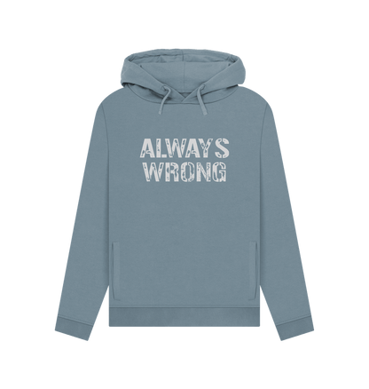 Stone Blue Always Wrong Women's Hoodie