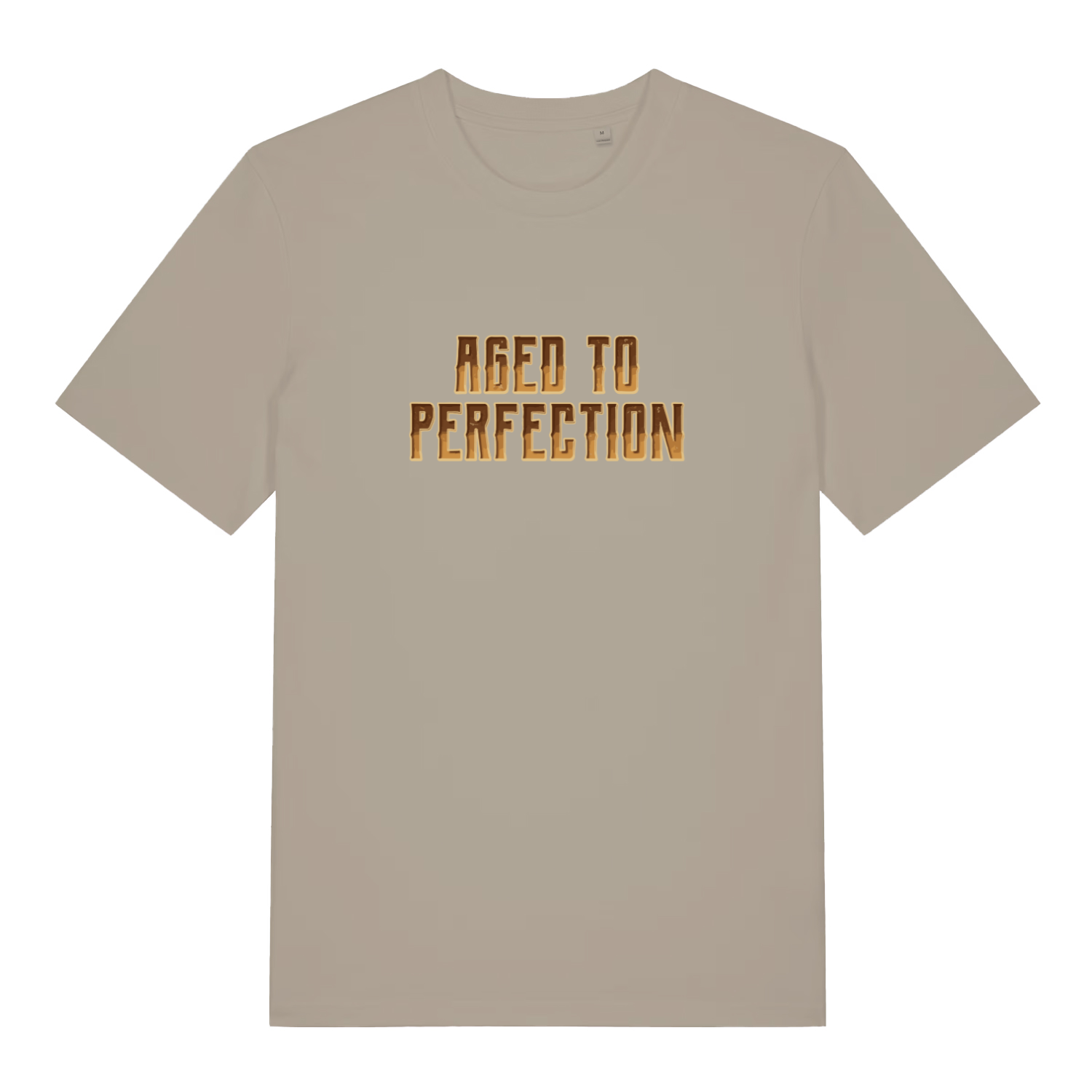 stone slogan t-shirt with 'aged to perfection'