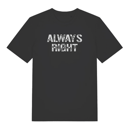 black women's matching t-shirt with the slogan 'always right'