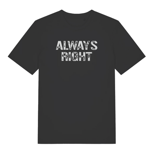 black women's matching t-shirt with the slogan 'always right'
