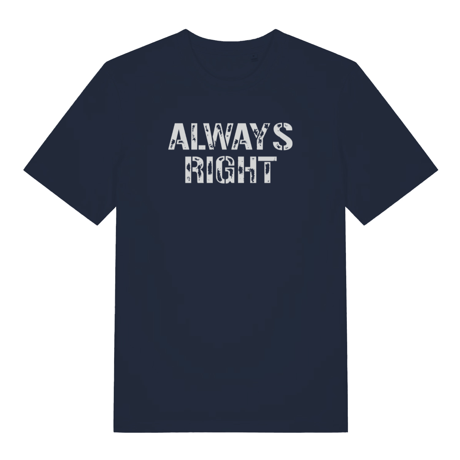 navy women's matching t-shirt with the slogan 'always right'