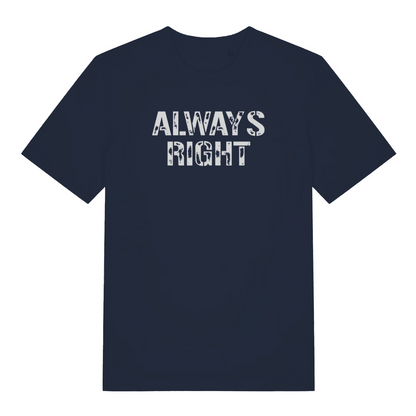 navy women's matching t-shirt with the slogan 'always right'