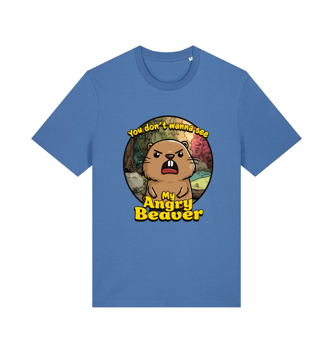 Blue Animal T-shirt with the graphic of a beaver