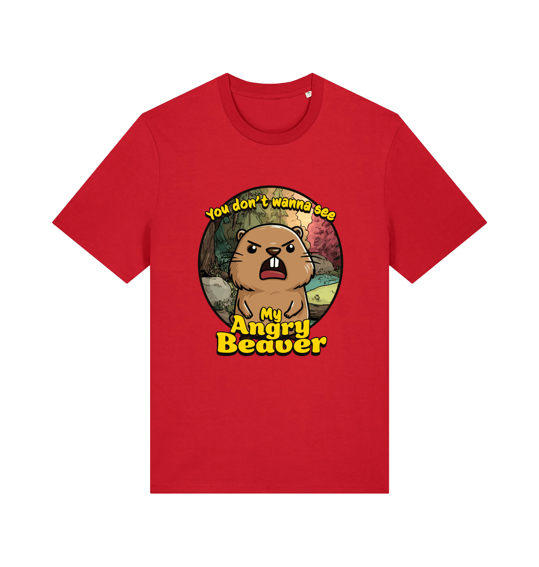 Red Animal T-shirt with the graphic of a beaver