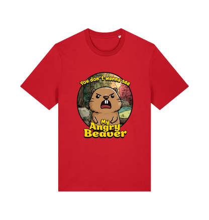 Red Animal T-shirt with the graphic of a beaver