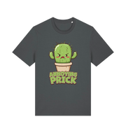 Anthracite funny t-shirt with a kawaii cartoon cactus and the slogan Annoying Prick
