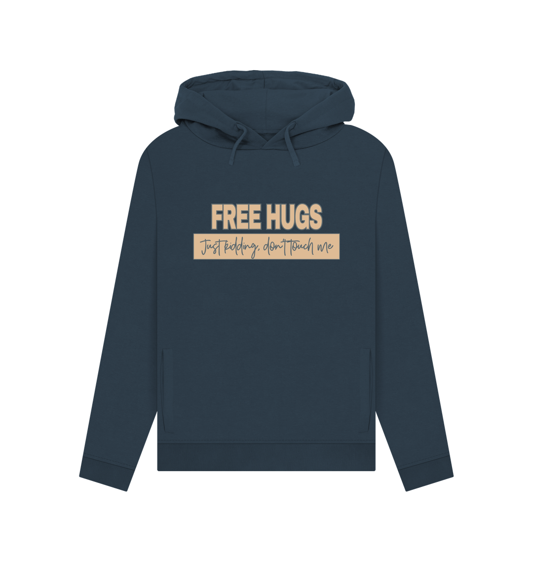 Navy Blue Free Hugs Women's Hoodie