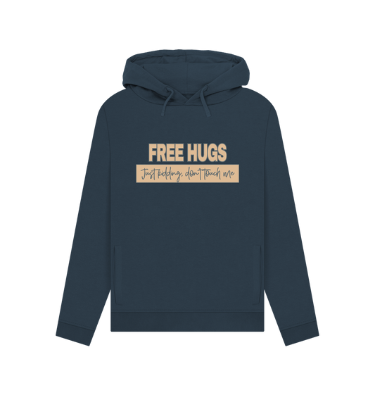 Navy Blue Free Hugs Women's Hoodie