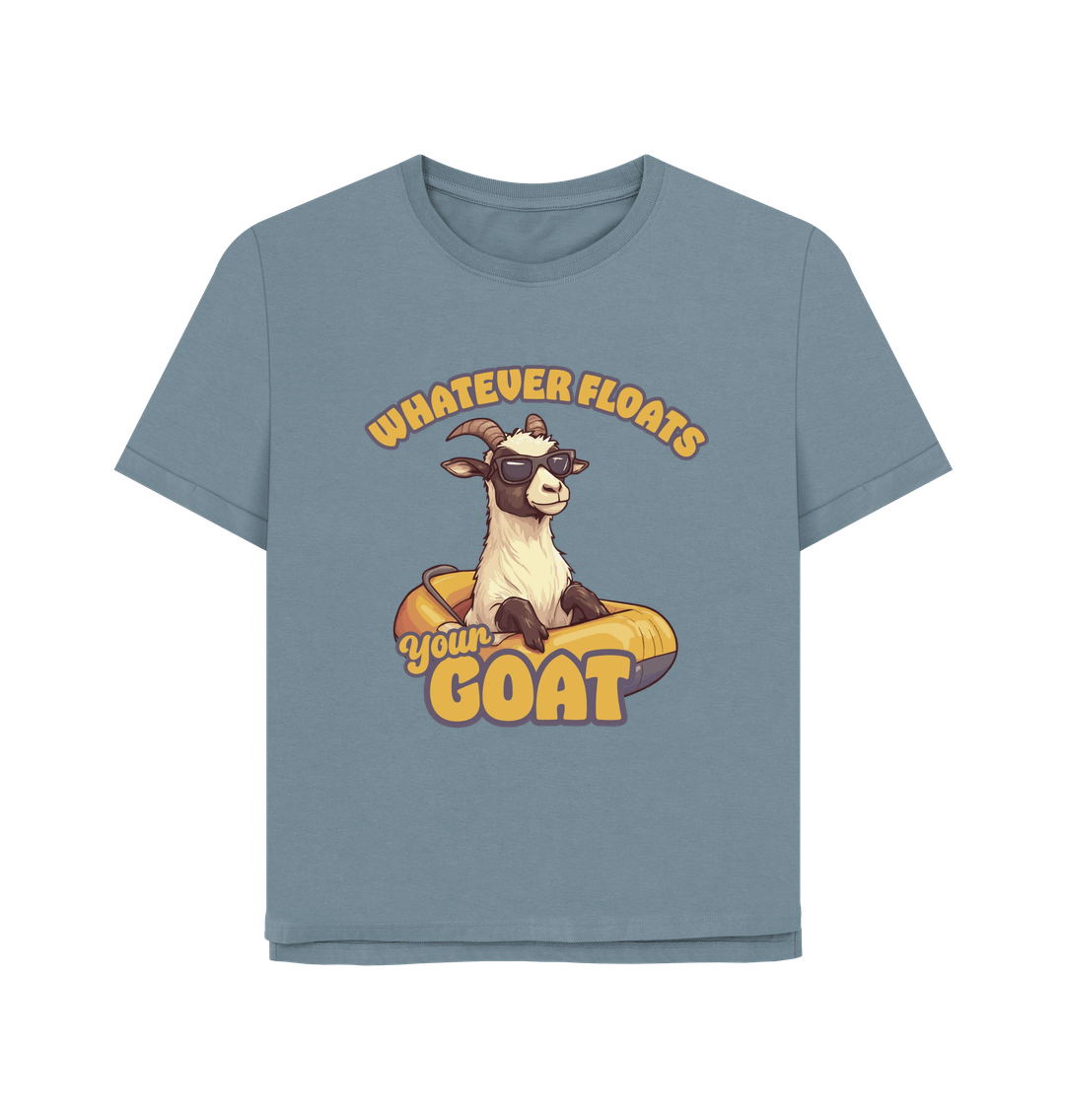 Stone Blue Floats Your Goat Women's Relaxed Fit T-shirt