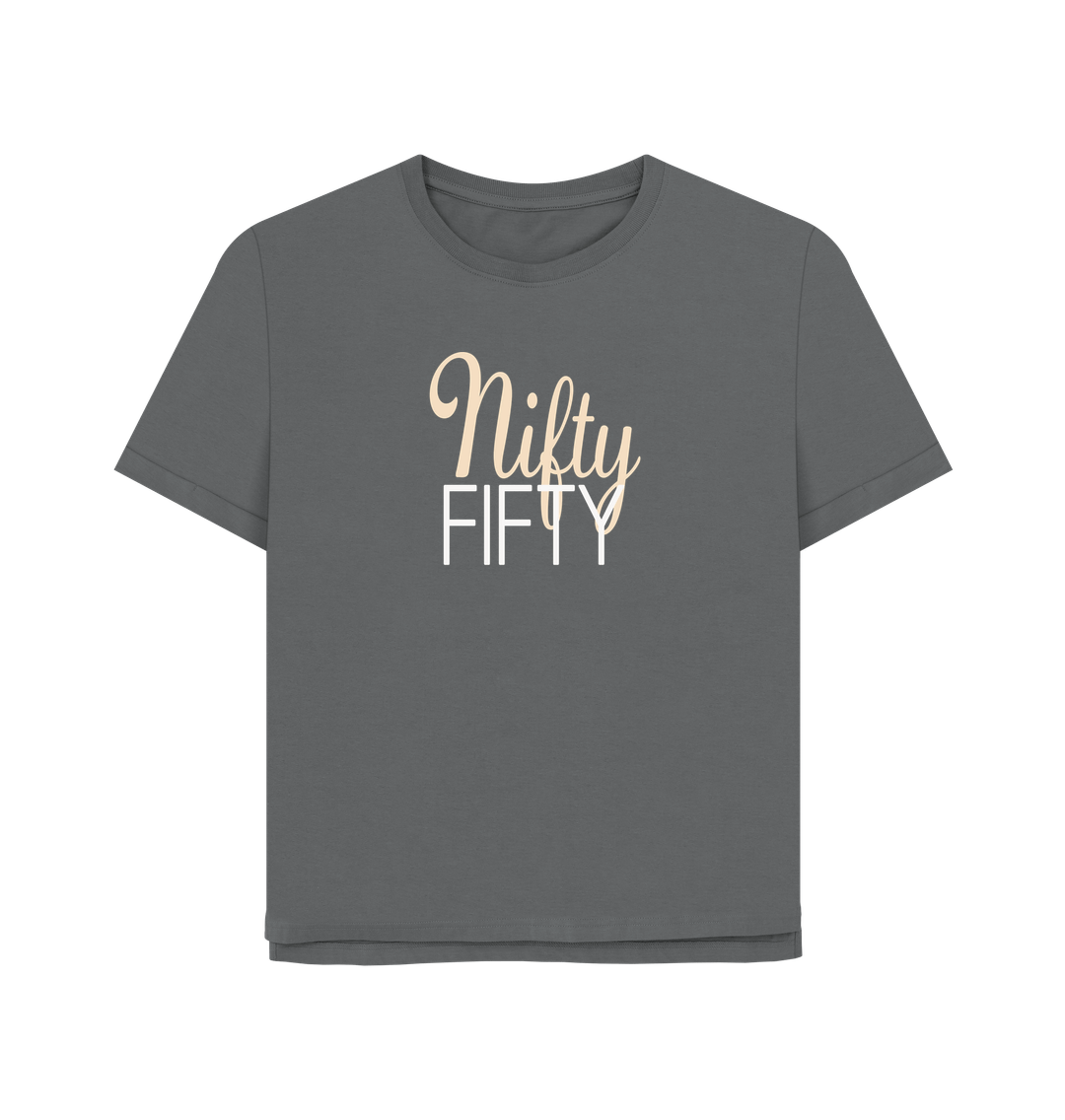 Slate Grey Nifty Fifty Women's Relaxed Fit T-shirt