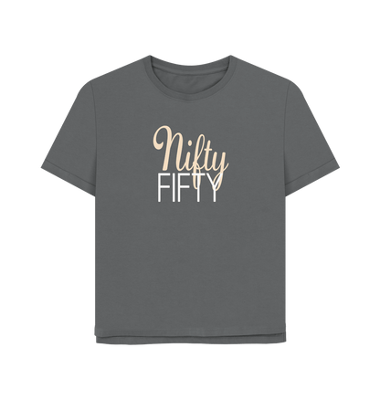 Slate Grey Nifty Fifty Women's Relaxed Fit T-shirt