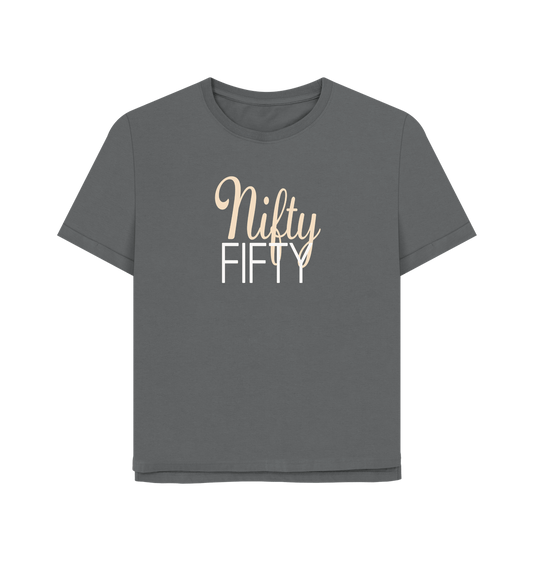 Slate Grey Nifty Fifty Women's Relaxed Fit T-shirt