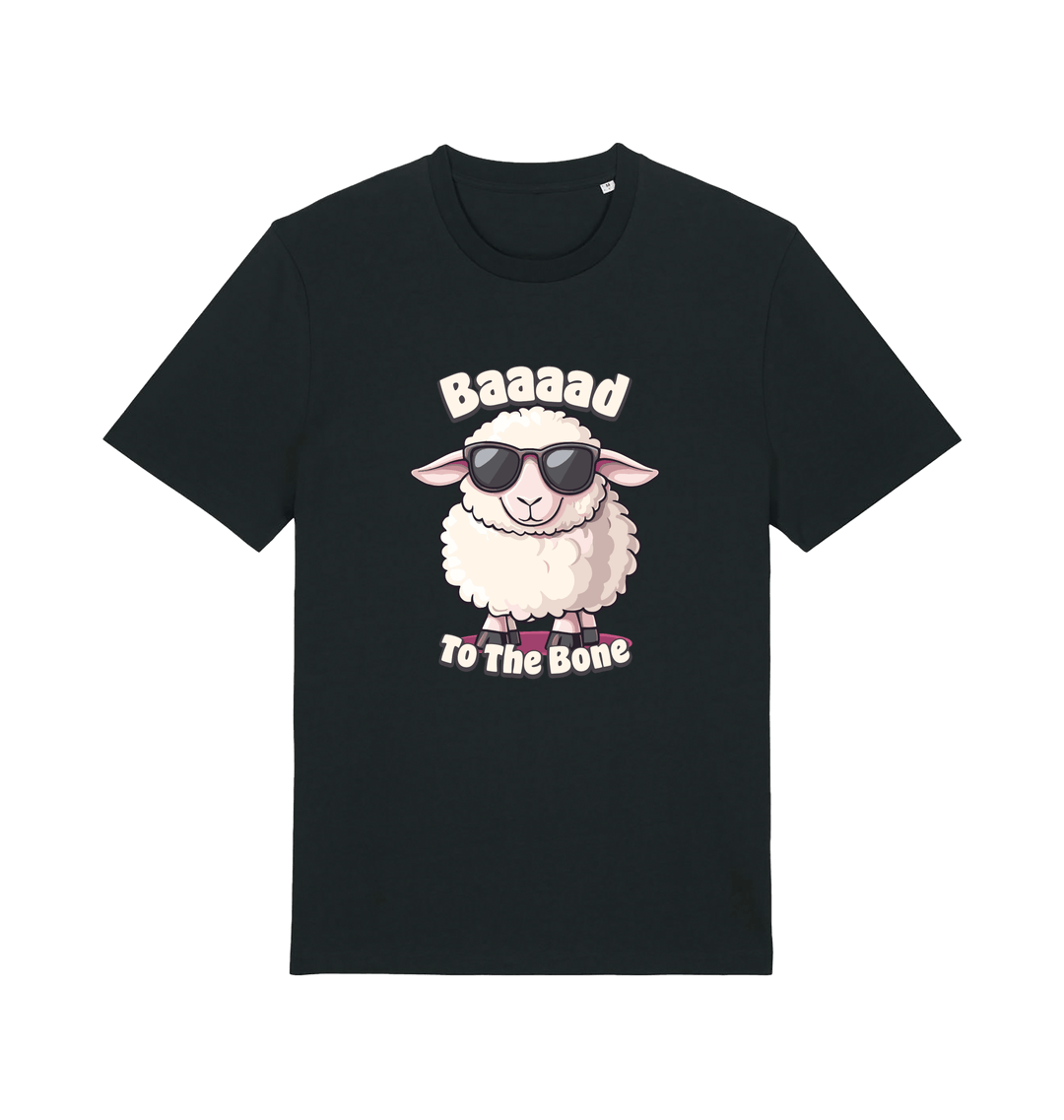 black animal tee with the graphic of a sheep