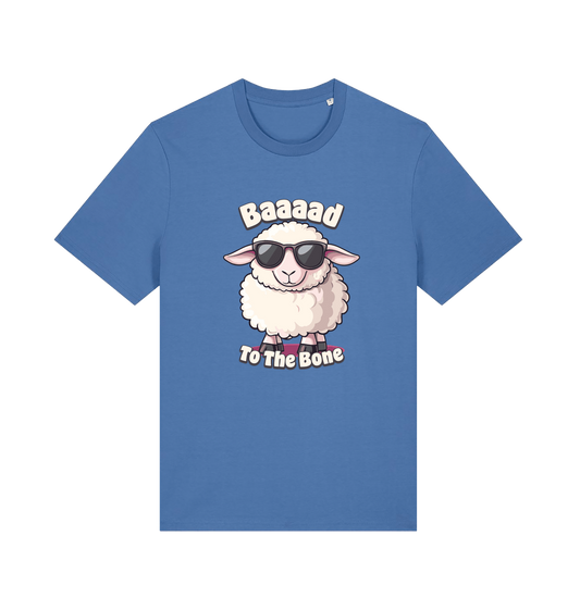 Blue animal tee with the graphic of a sheep
