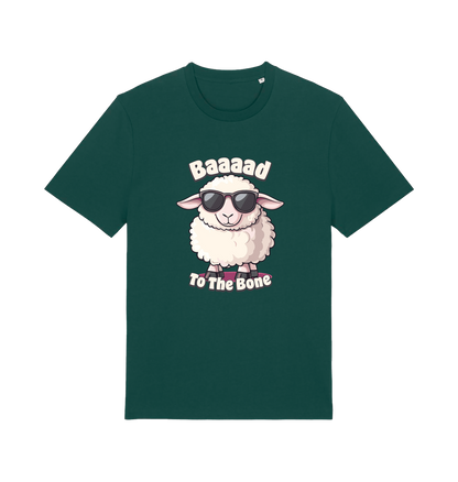 Green animal tee with the graphic of a sheep