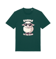 Green animal tee with the graphic of a sheep