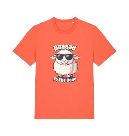Orange animal tee with the graphic of a sheep