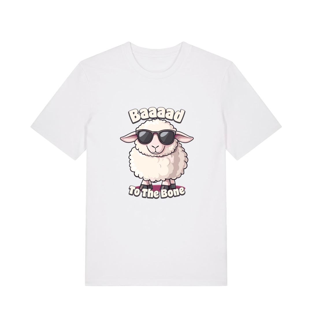 White animal tee with the graphic of a sheep