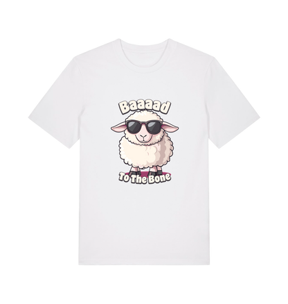White animal tee with the graphic of a sheep