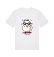 White animal tee with the graphic of a sheep