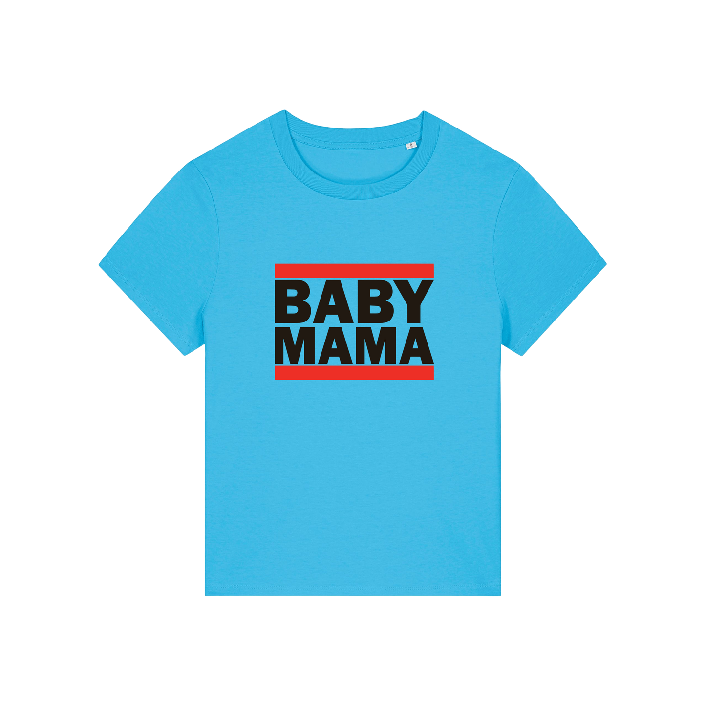 blue mum t-shirt with the slogan 'baby mama'