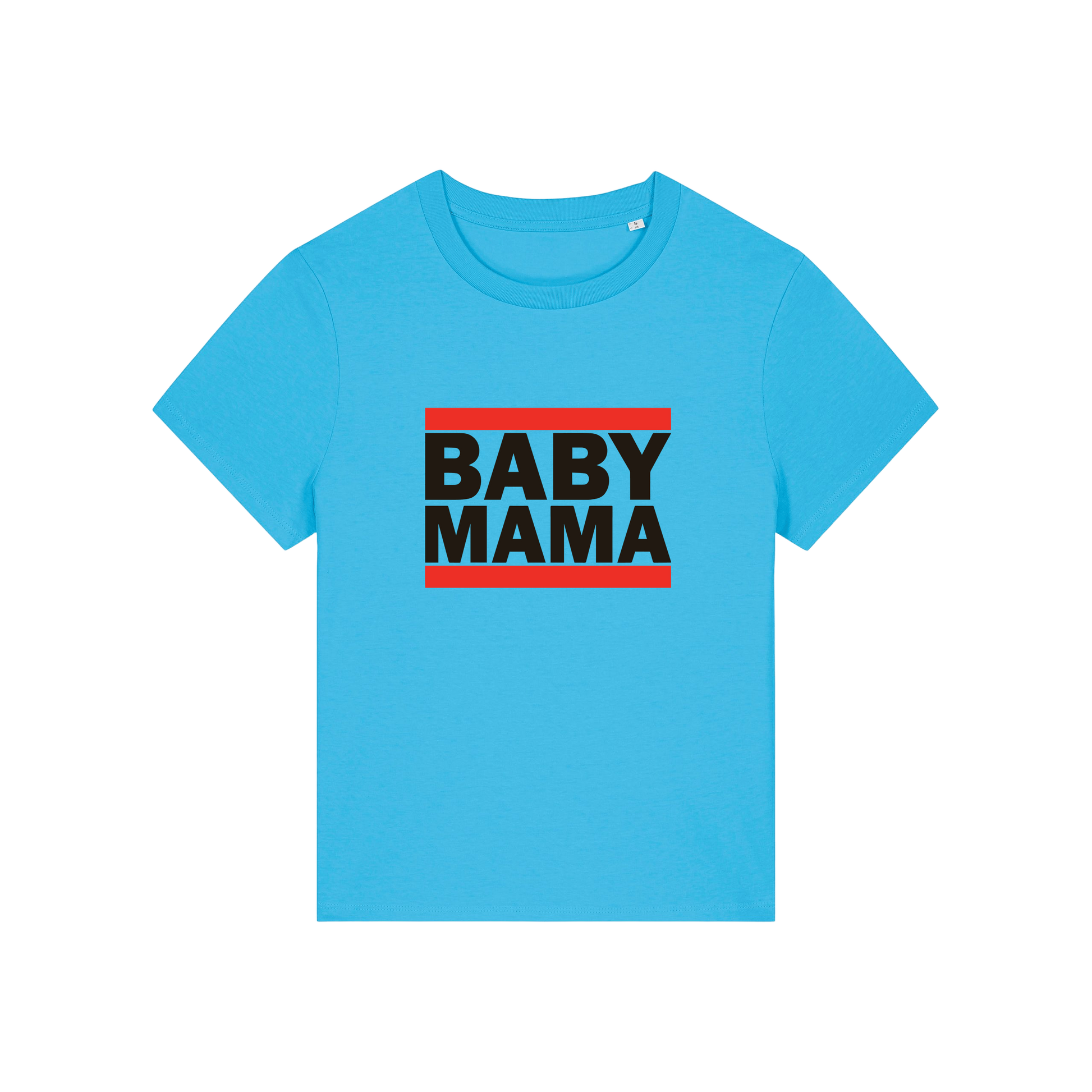 blue mum t-shirt with the slogan 'baby mama'