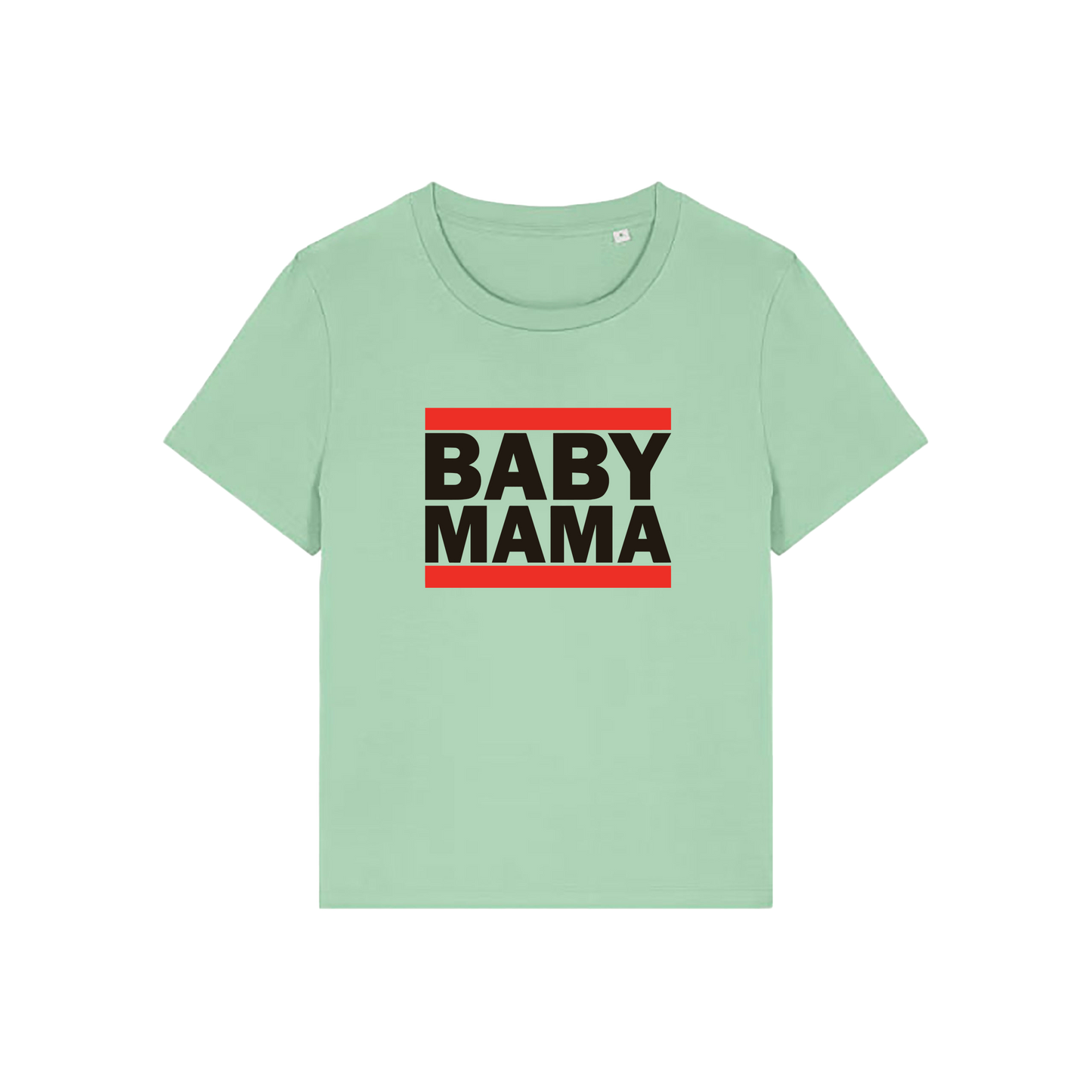 green mum t-shirt with the slogan 'baby mama'