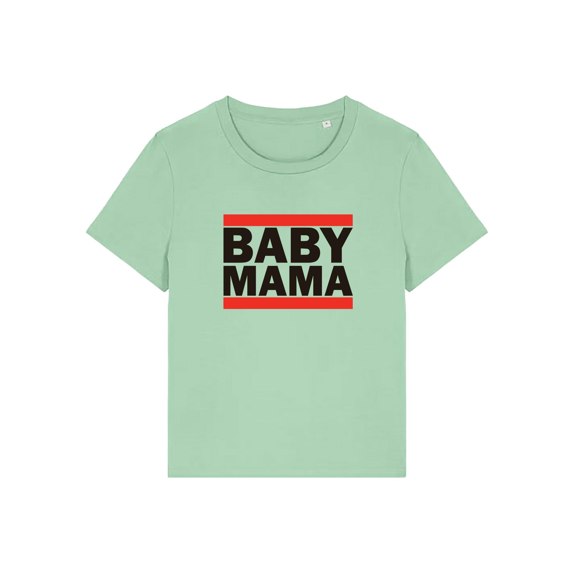 green mum t-shirt with the slogan 'baby mama'