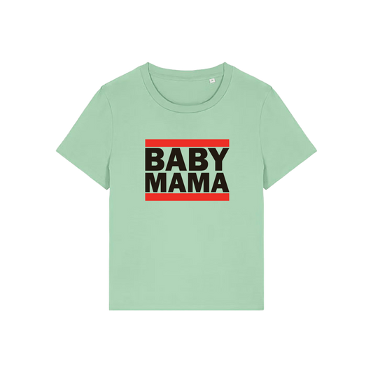 green mum t-shirt with the slogan 'baby mama'