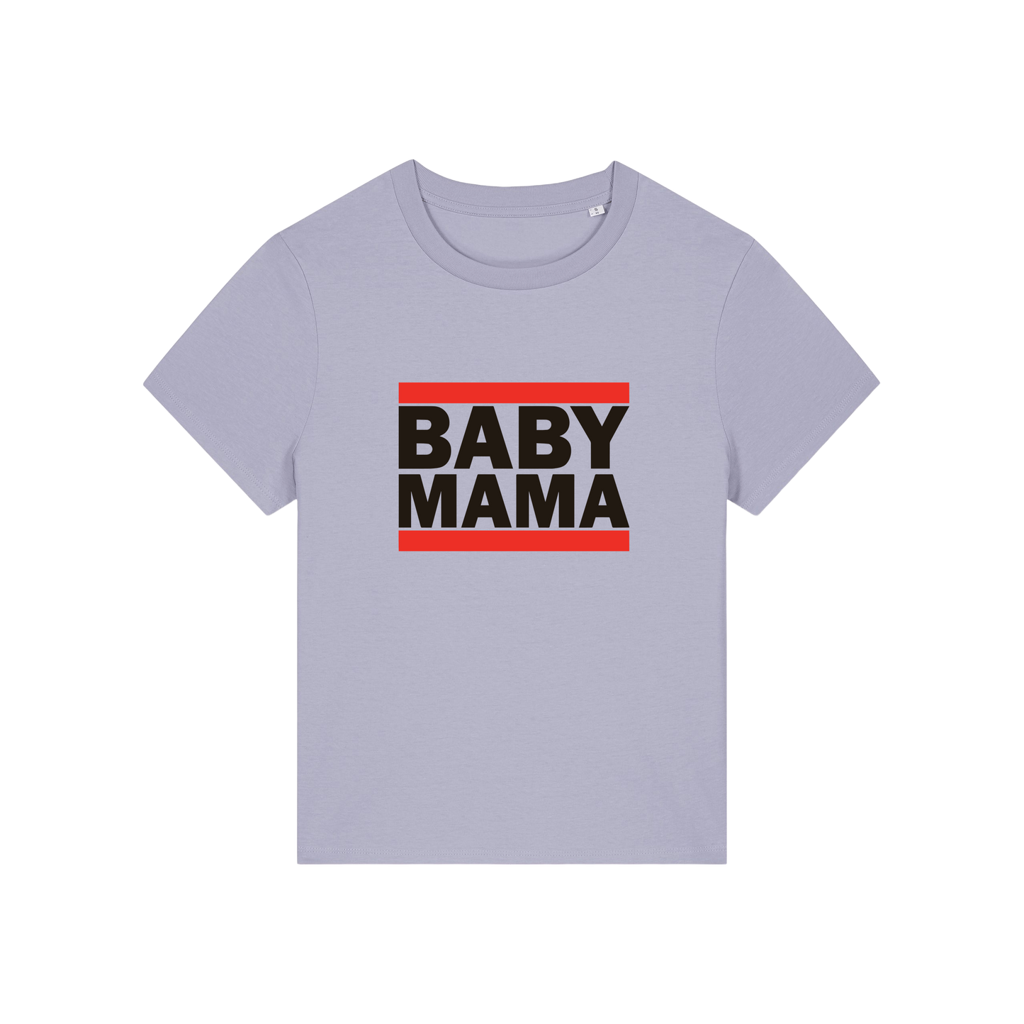 lavender mum t-shirt with the slogan 'baby mama'
