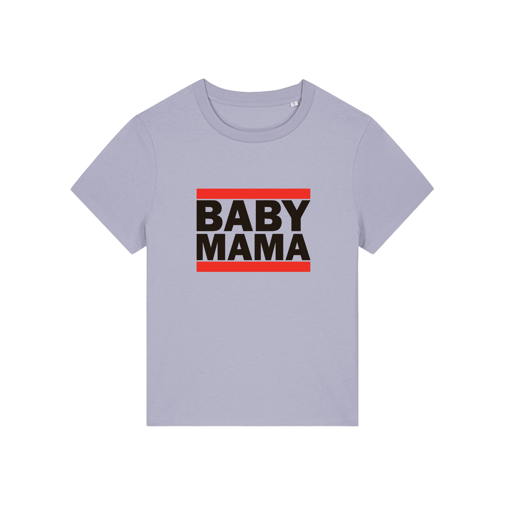 lavender mum t-shirt with the slogan 'baby mama'