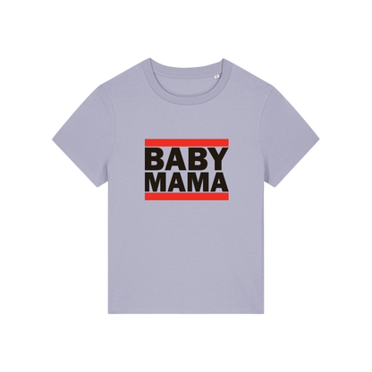 lavender mum t-shirt with the slogan 'baby mama'