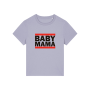 lavender mum t-shirt with the slogan 'baby mama'