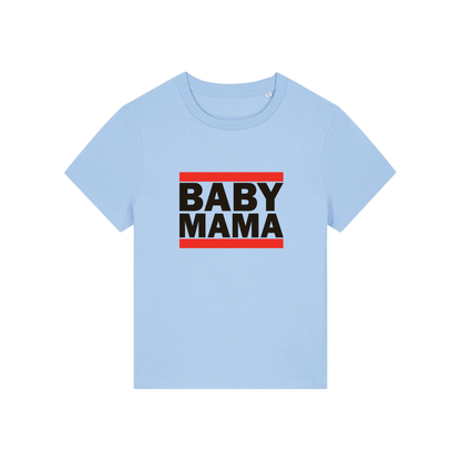 light blue mum t-shirt with the slogan 'baby mama'