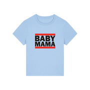 light blue mum t-shirt with the slogan 'baby mama'