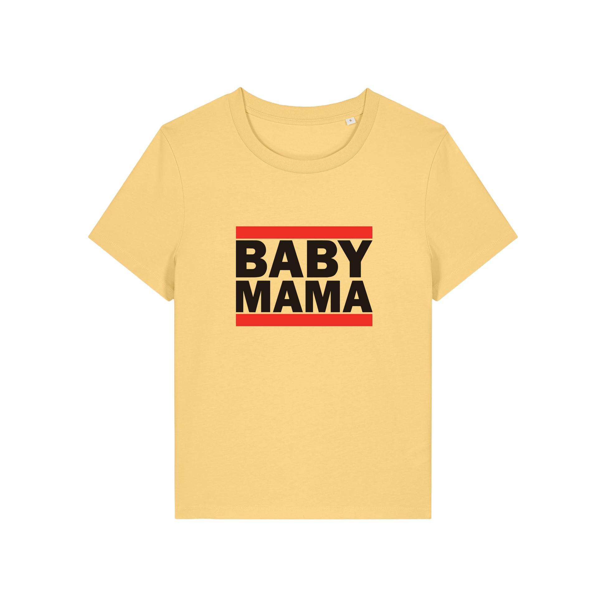 yellow mum t-shirt with the slogan 'baby mama'