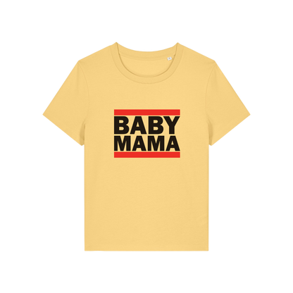 yellow mum t-shirt with the slogan 'baby mama'