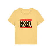 yellow mum t-shirt with the slogan 'baby mama'