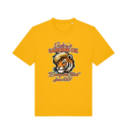 Yellow funny t-shirt with a graphic of a tiger inspired by the tiger king