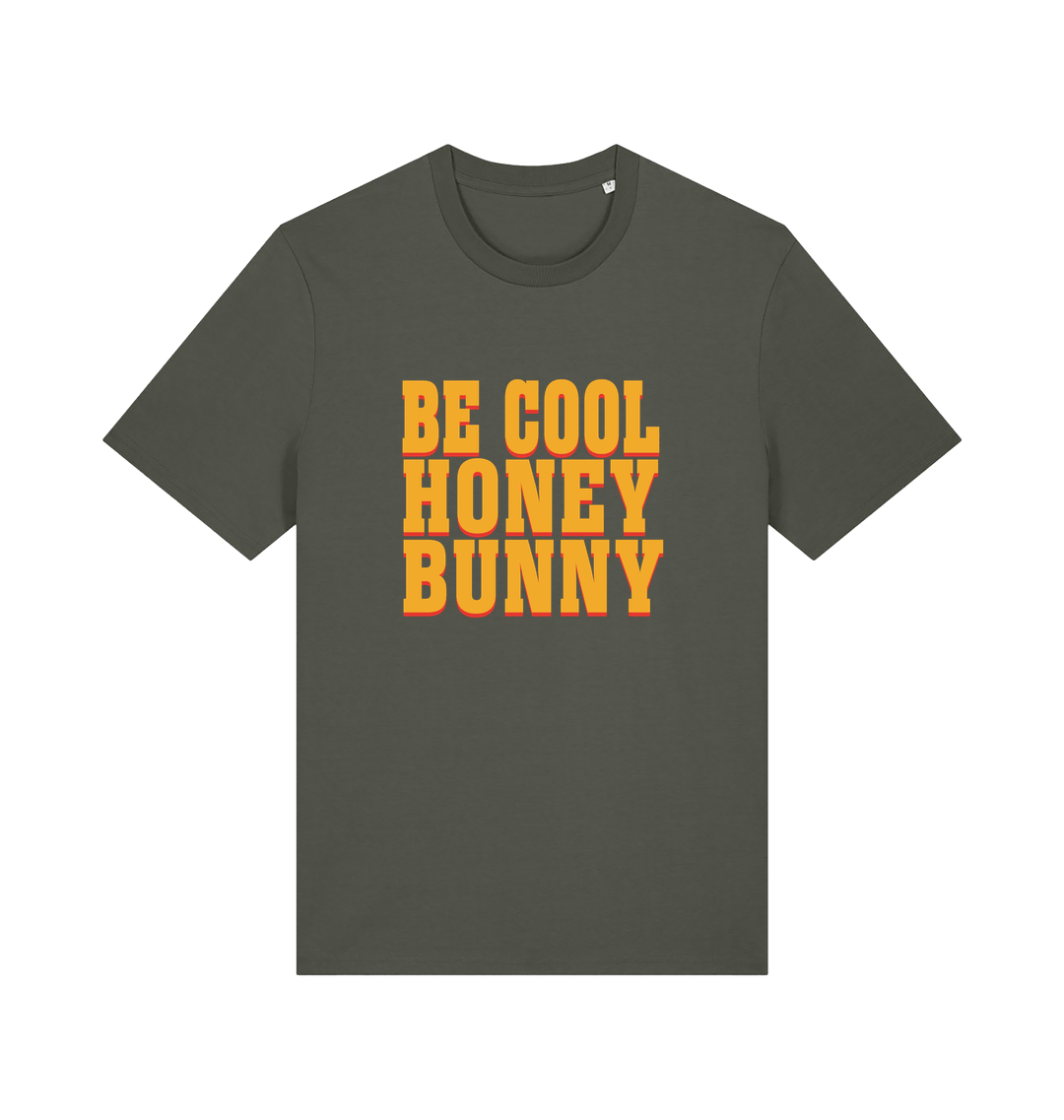 khaki slogan t-shirt inspired by the cult classic film pulp fiction