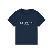 navy sarcastic t-shirt with the slogan 'be kind .. of a bitch'