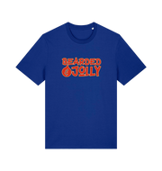 Blue christmas t-shirt with 'Bearded Jolly' text 