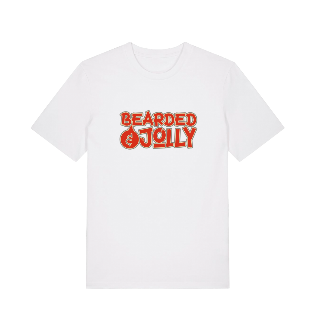 white christmas t-shirt with 'Bearded Jolly' text 