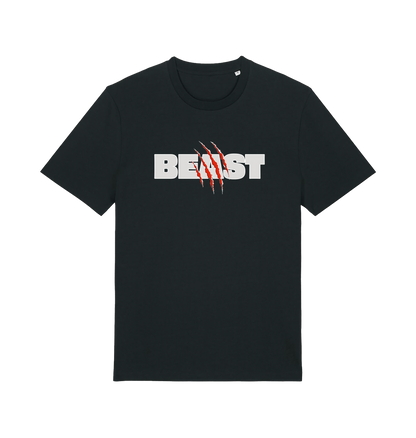 black matching t-shirt with the text beast