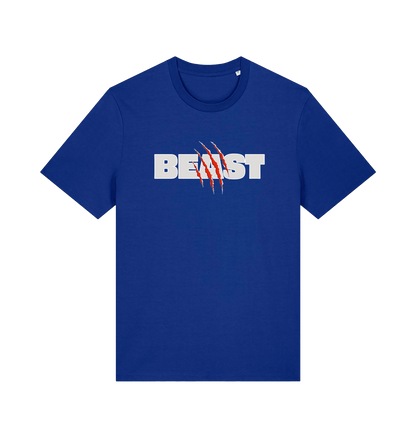 blue matching t-shirt with the text beast