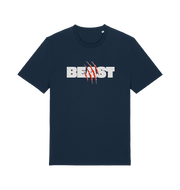 navy matching t-shirt with the text beast