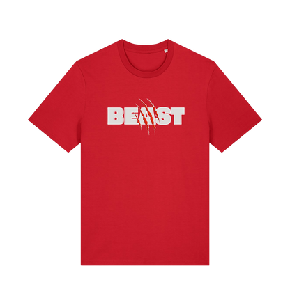 red matching t-shirt with the text beast