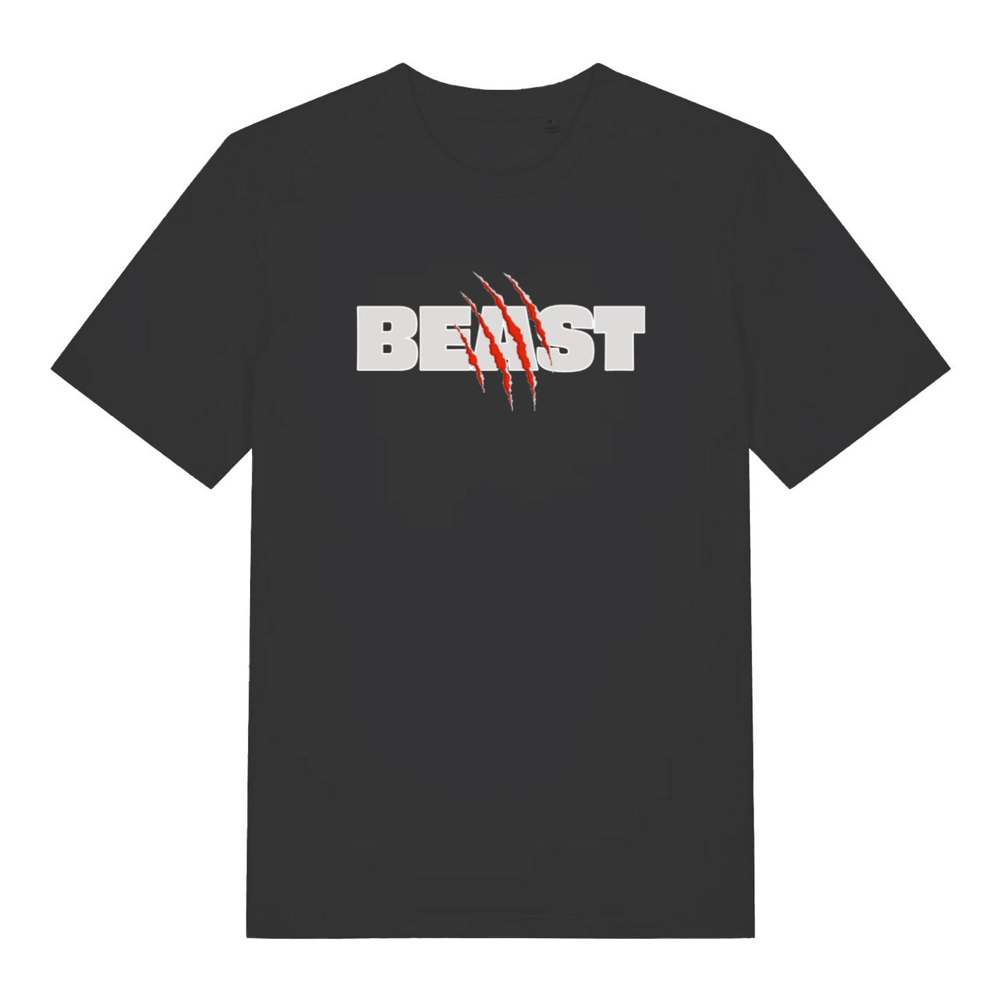 black matching t-shirt with the slogan 'beast'