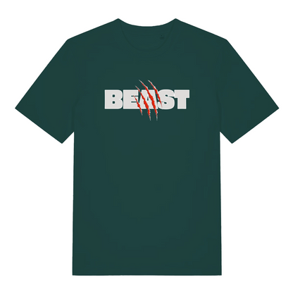 green matching t-shirt with the slogan 'beast'